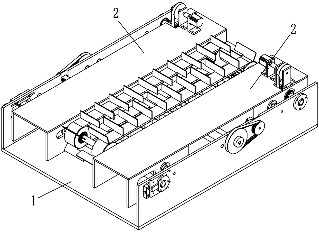 Multi-box-type box packing machine conveying device