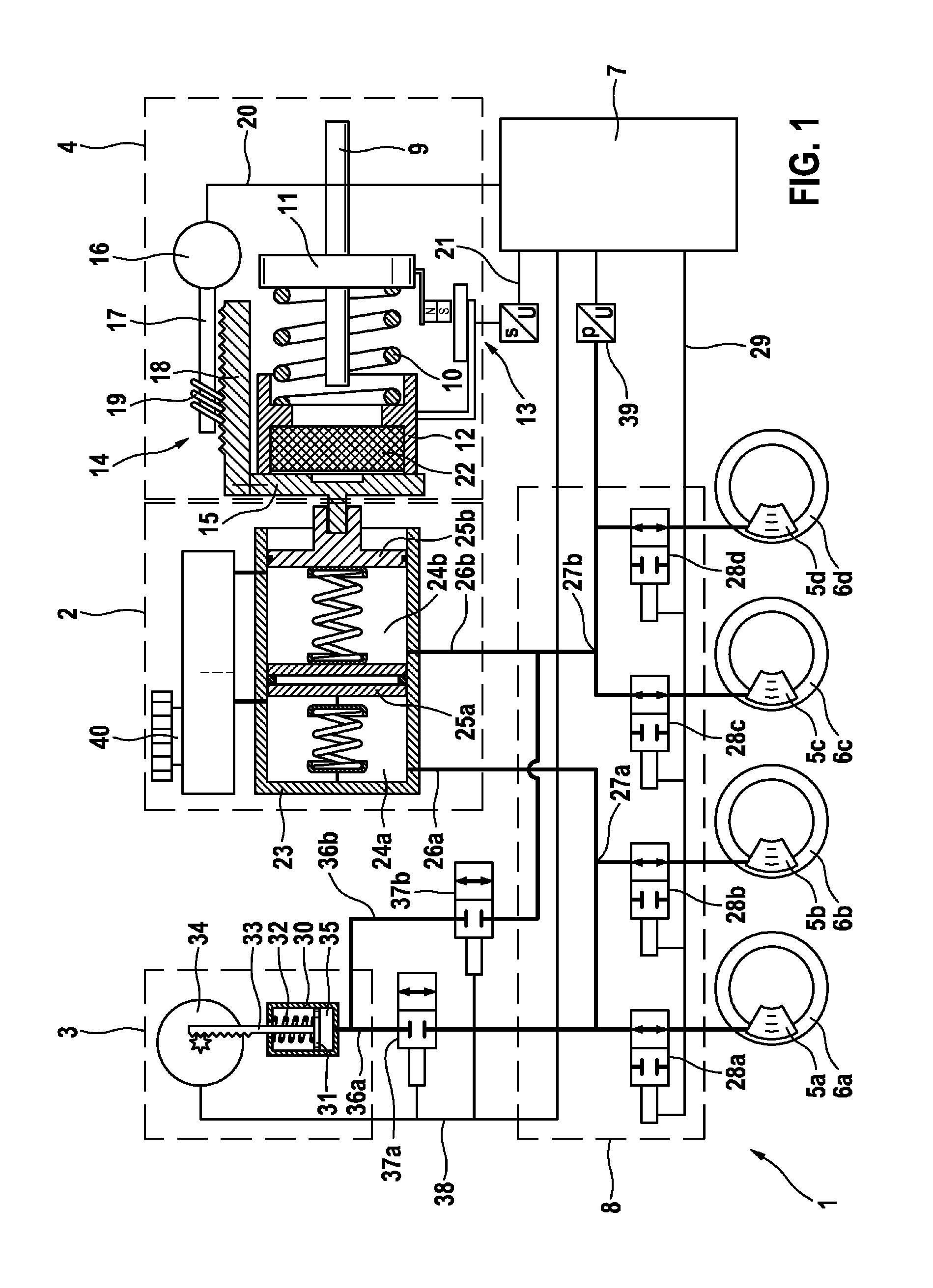 Hydraulic brake system and method as well as control device for its operation
