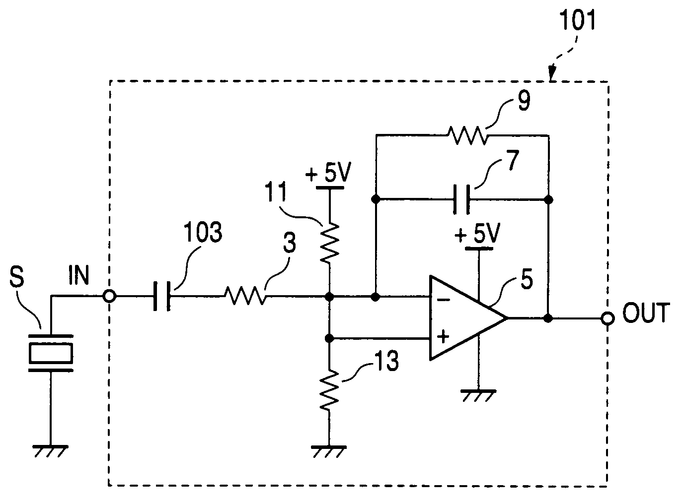 Charge amplifier for piezoelectric pressure sensor