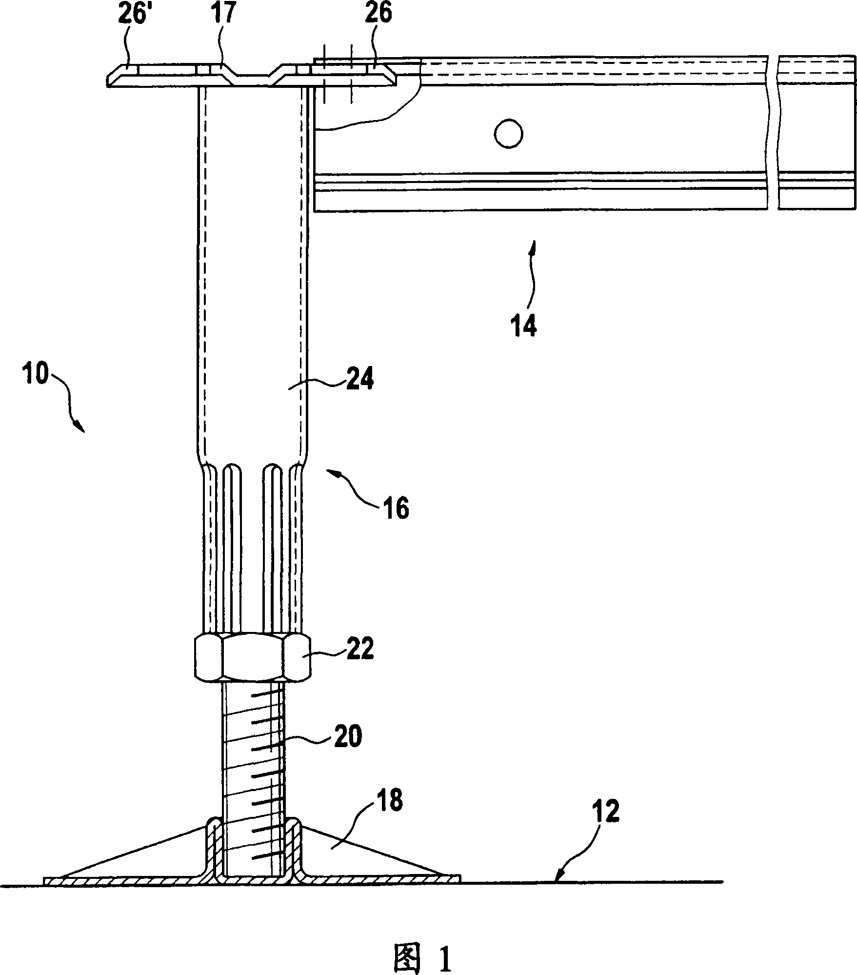 Support structure for elevated floor assembly