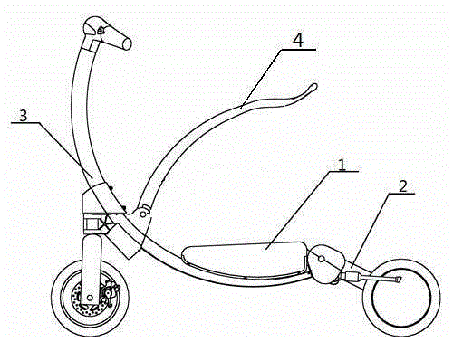 Draw-thrust type automatic folding bicycle