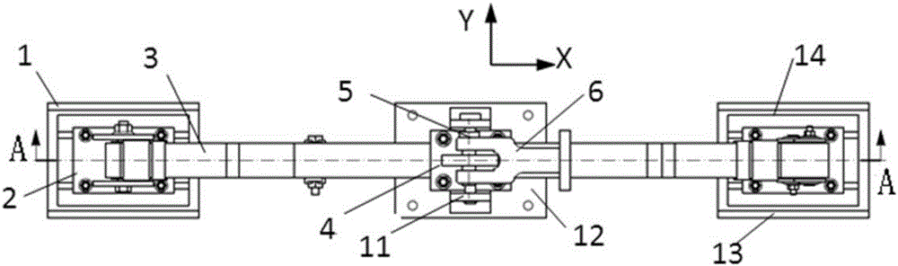 Plate spring S-deformation stand test mechanism