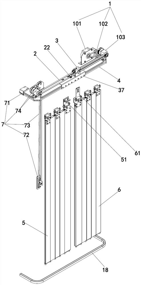 Car door opening and closing control mechanism, landing door opening and closing control mechanism and door system