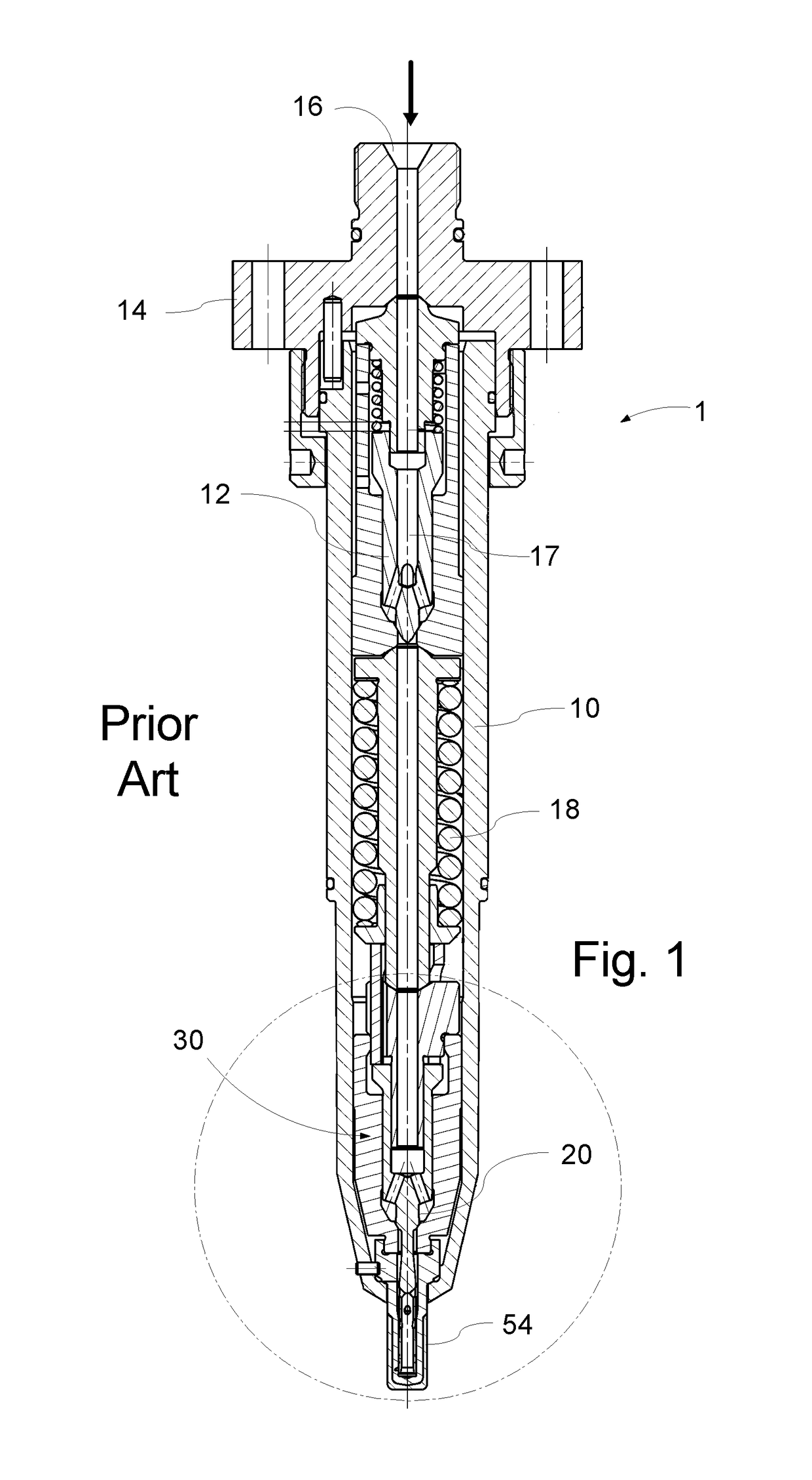 A fuel valve for a large two-stroke self-igniting internal combustion engine