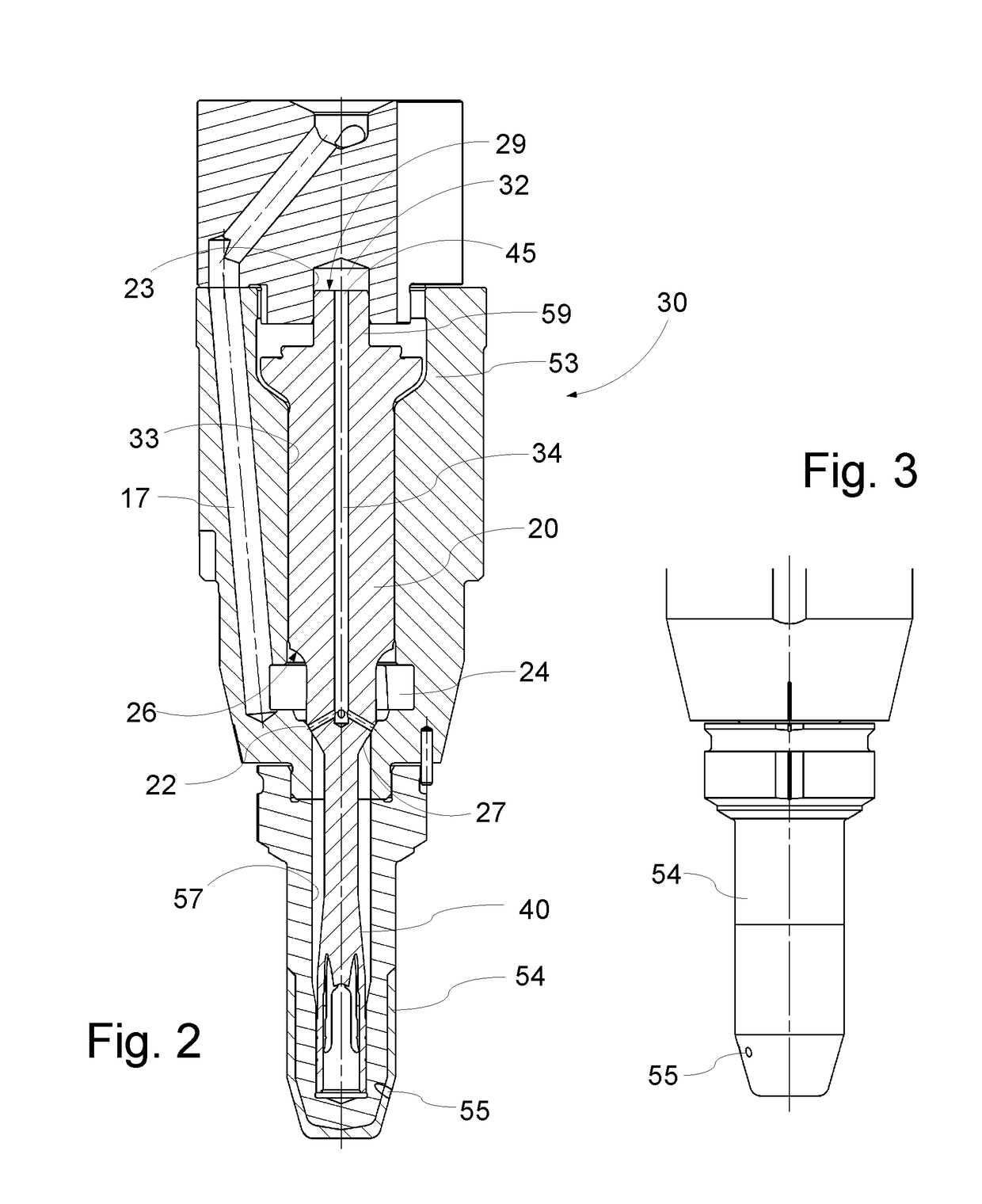 A fuel valve for a large two-stroke self-igniting internal combustion engine