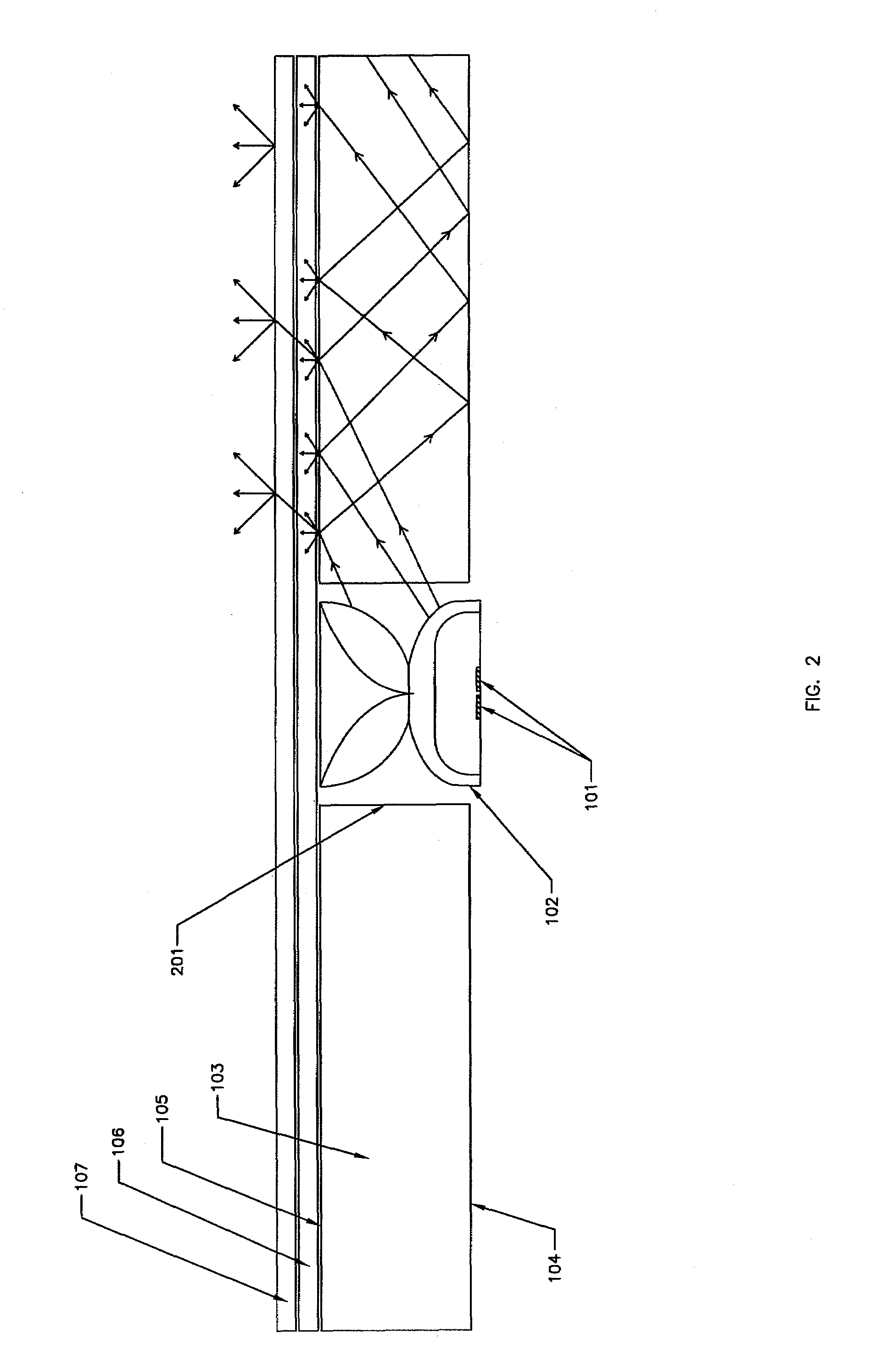 Solid-state lateral emitting optical system