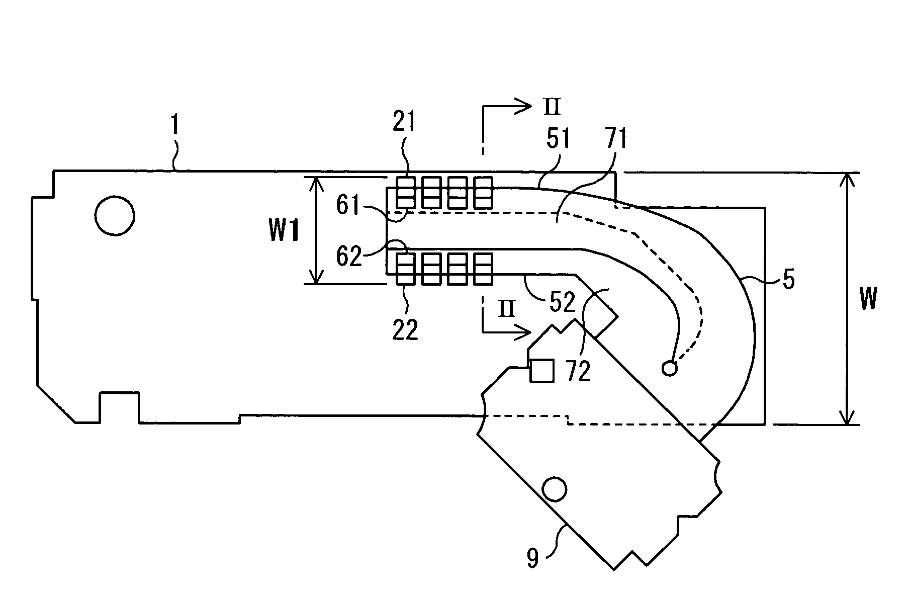 Connection structure of flexible substrate