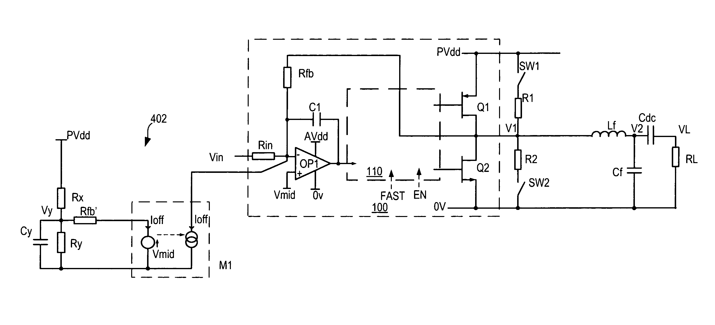 Amplifier circuits, methods of starting and stopping amplifier circuits