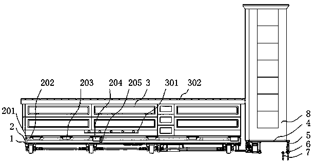 Intensive horizontal reciprocating synchronous moving apparatus