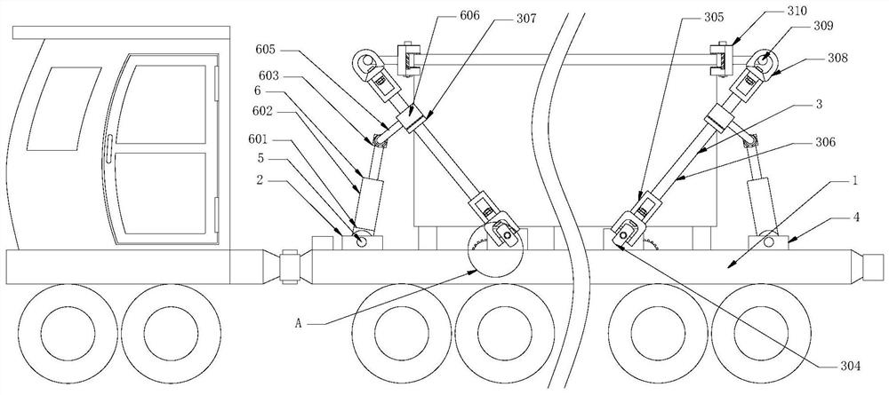 A steel truss girder bridge beam transport flat car