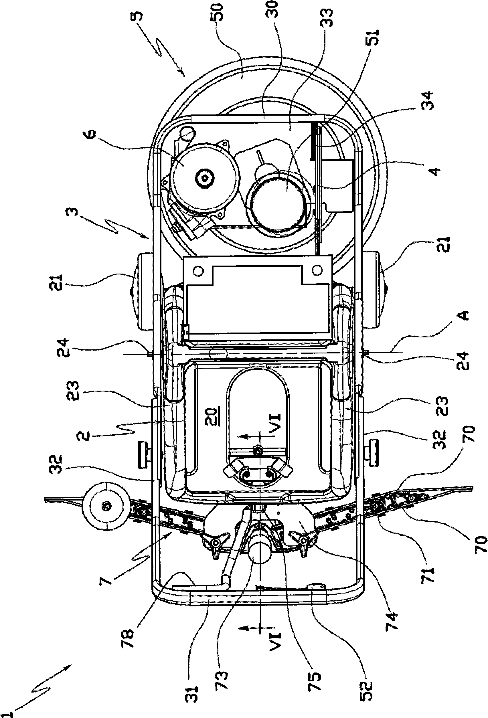 A floor-cleaning machine