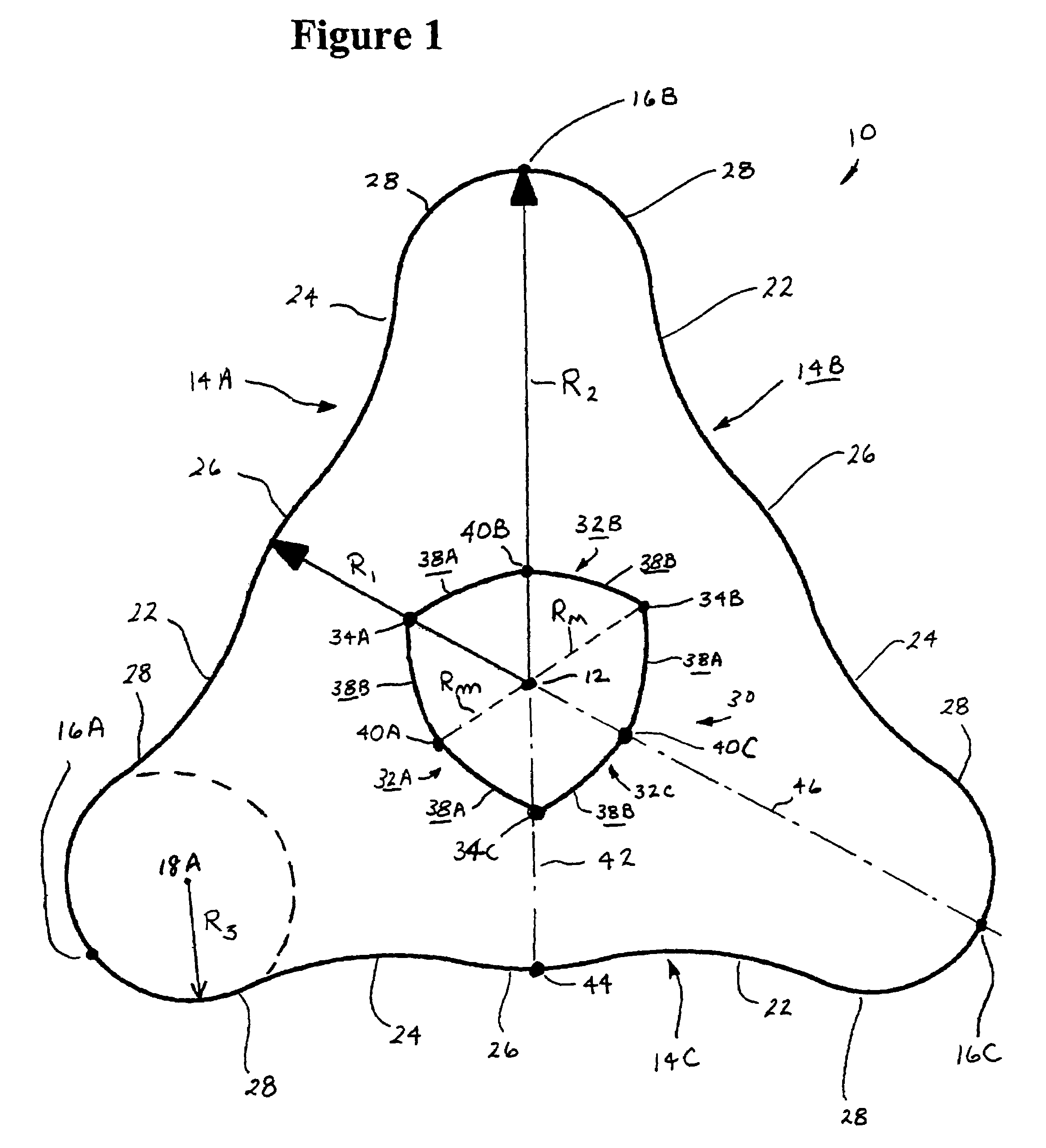 Bulked continuous filament having a three-sided exterior cross-section and convex six-sided central void and yarn and carpet produced therefrom