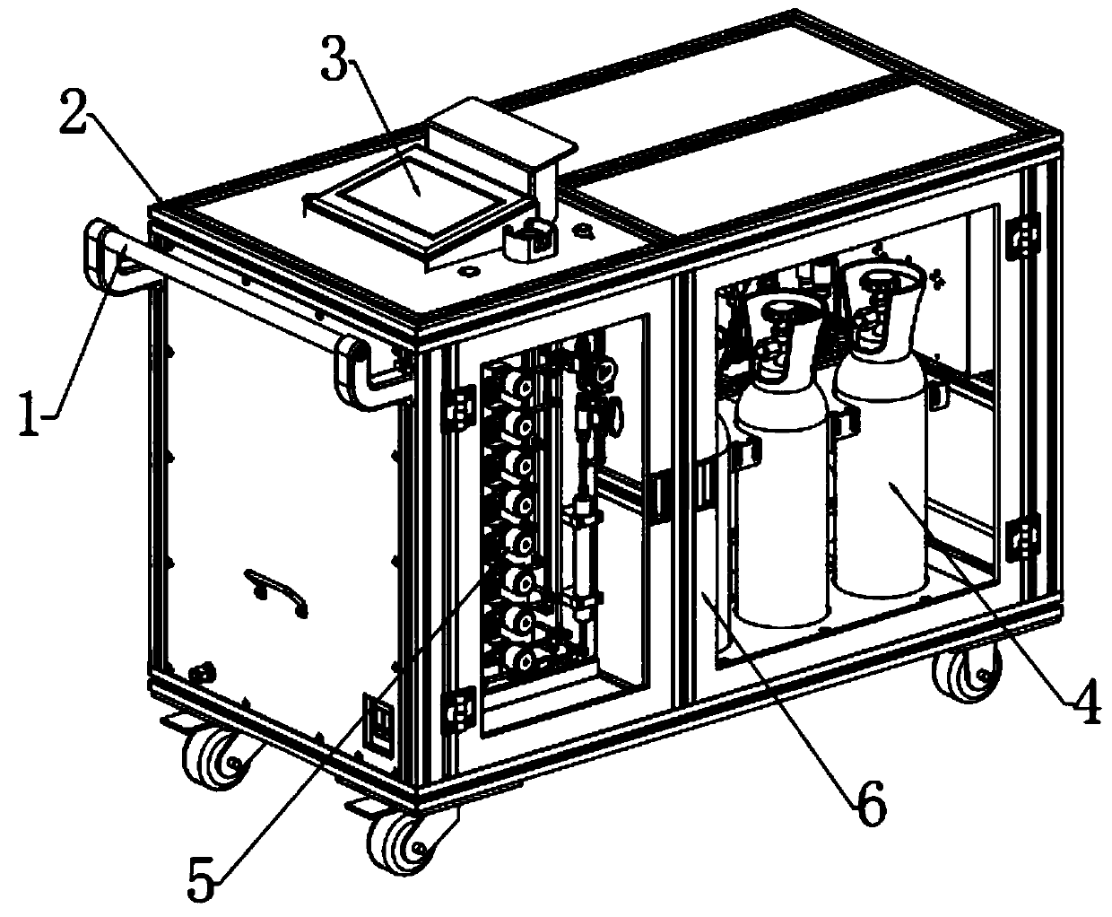 Movable gas supply cabinet