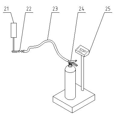 Liquid CO2 extinguisher filling device