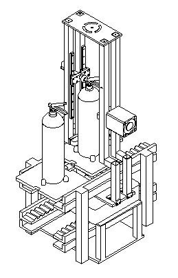 Liquid CO2 extinguisher filling device
