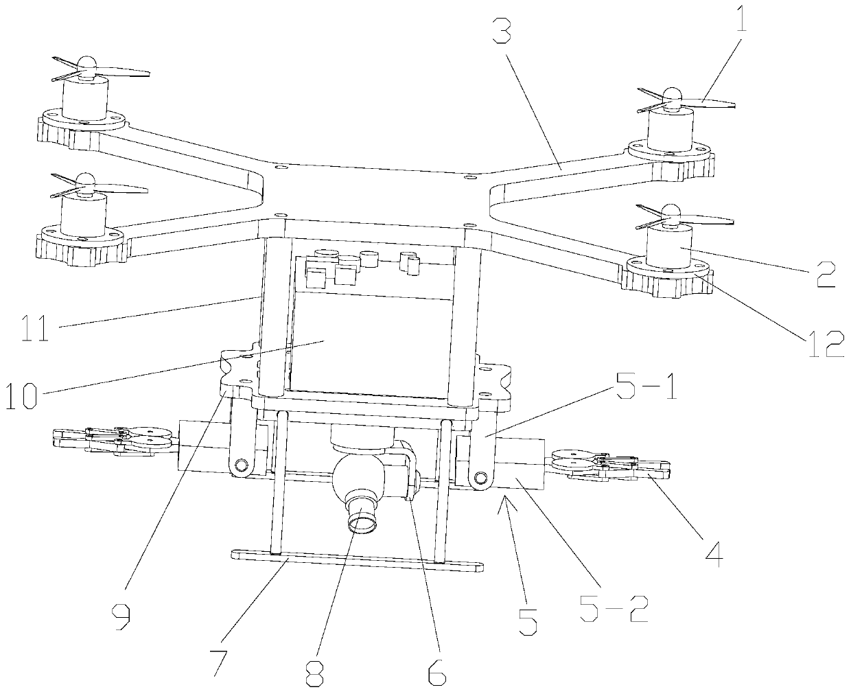 Unmanned aerial vehicle for eliminating power current overhead lines and eliminating method thereof