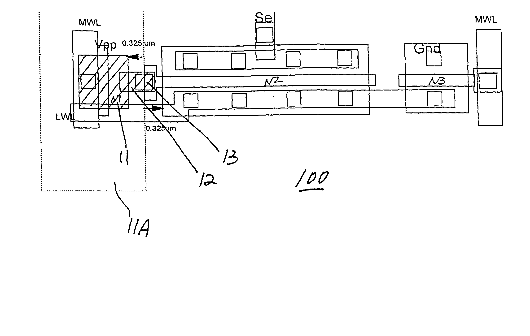 N-channel metal oxide semiconductor (NMOS) driver circuit and method of making same