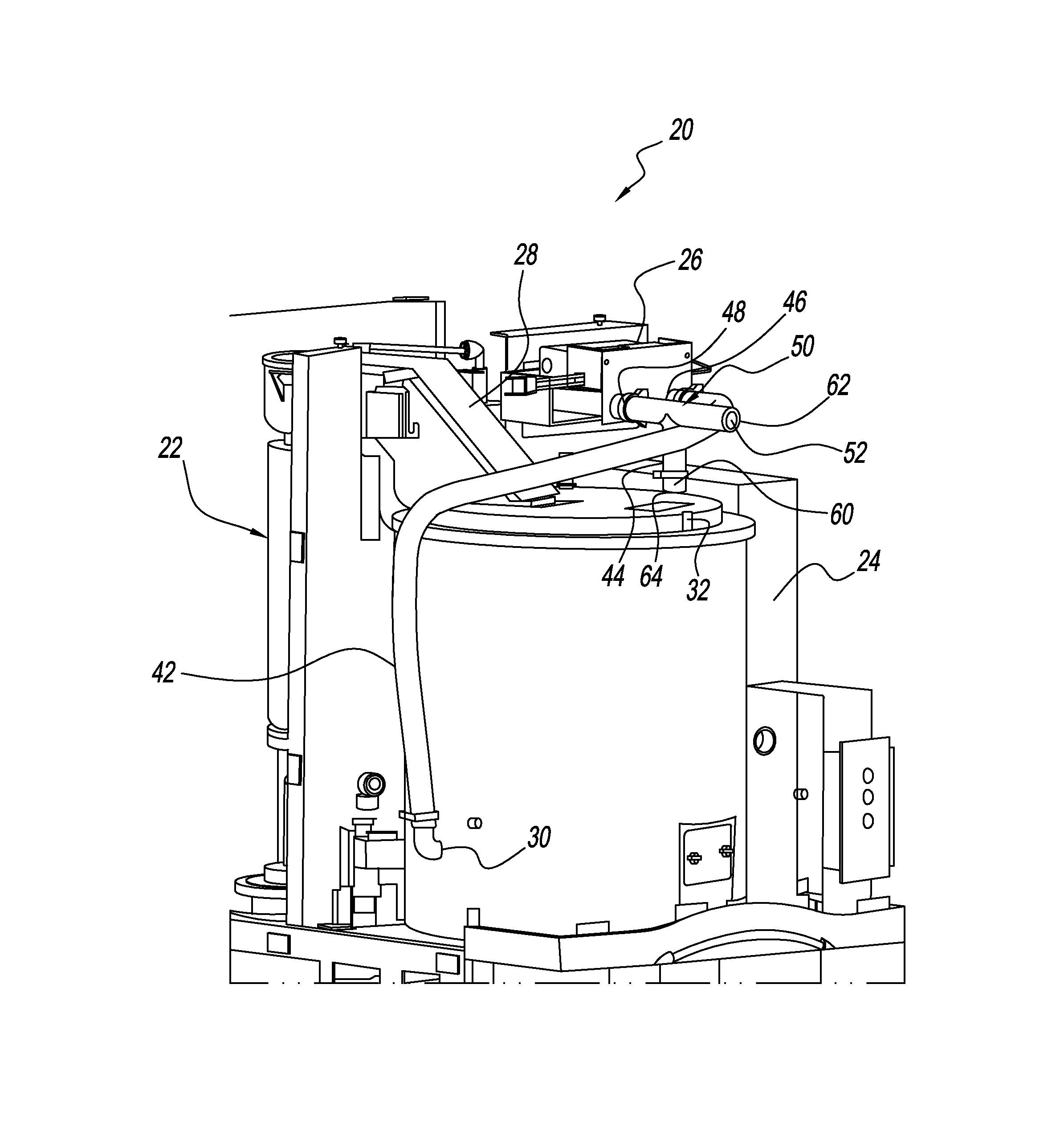 Sanitation system and method for ice storage and dispensing equipment