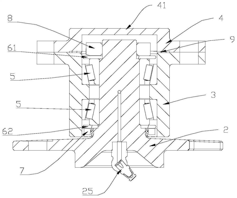 Horizontal wheel assembly and rail vehicle