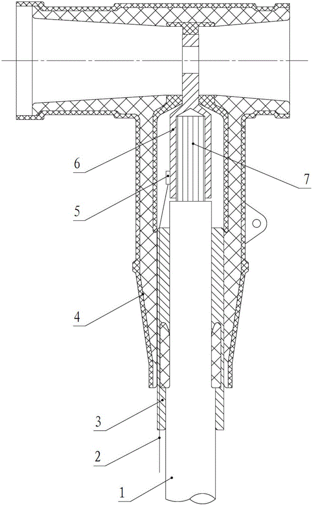High-voltage cable connector with temperature measurement function