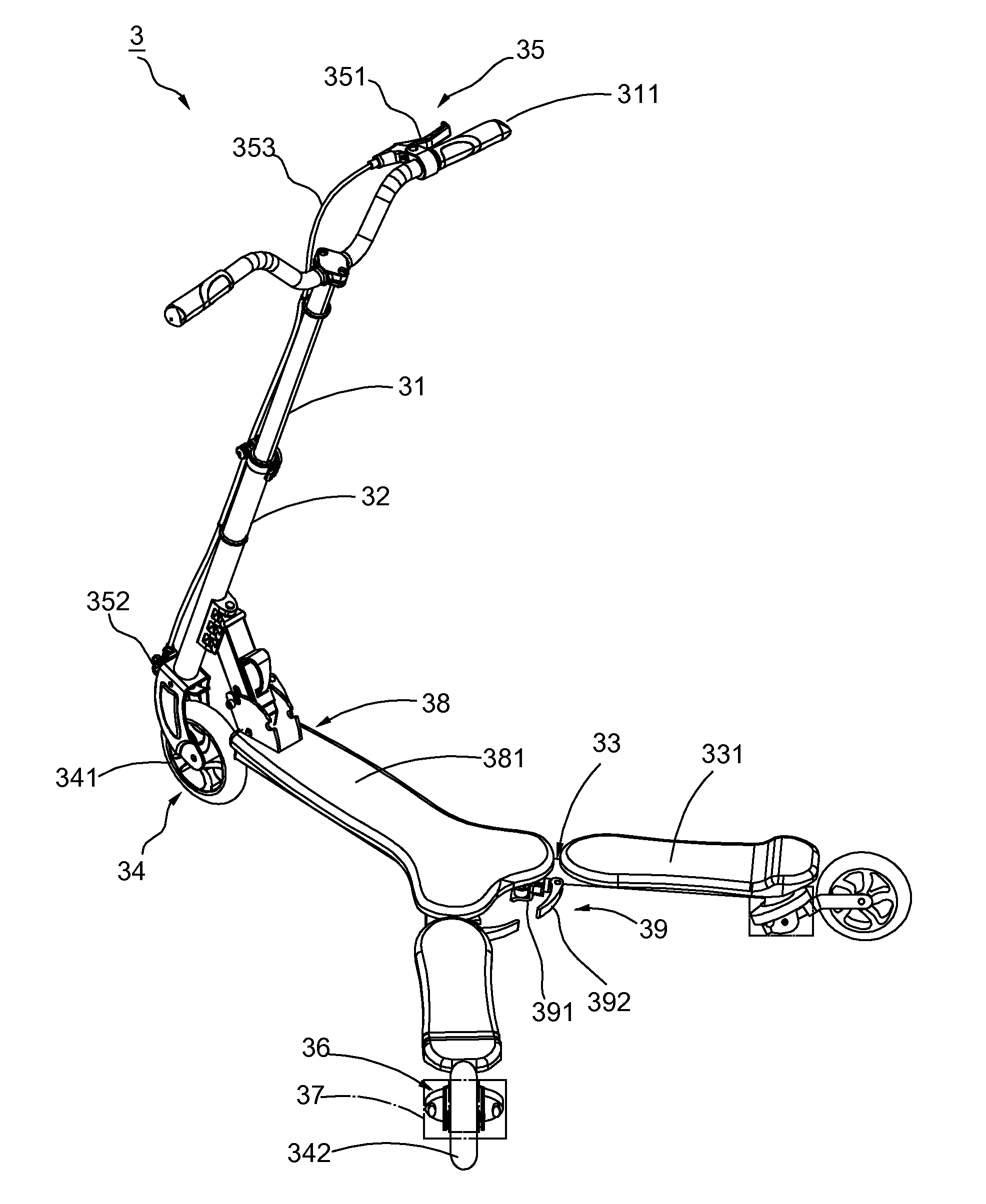 Manual-swinging scooter
