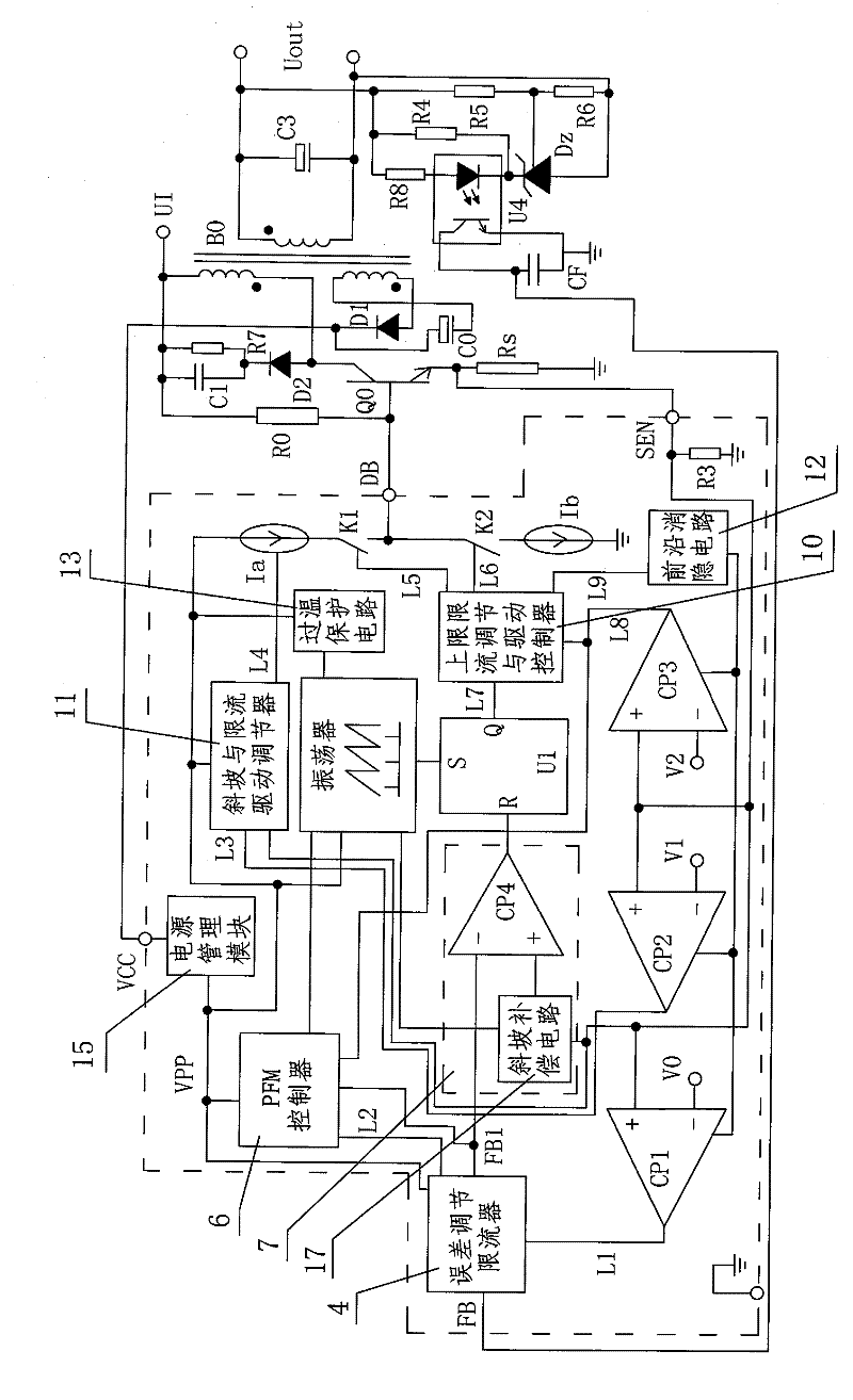Switching power supply with function of preventing overload and saturation of incremental current