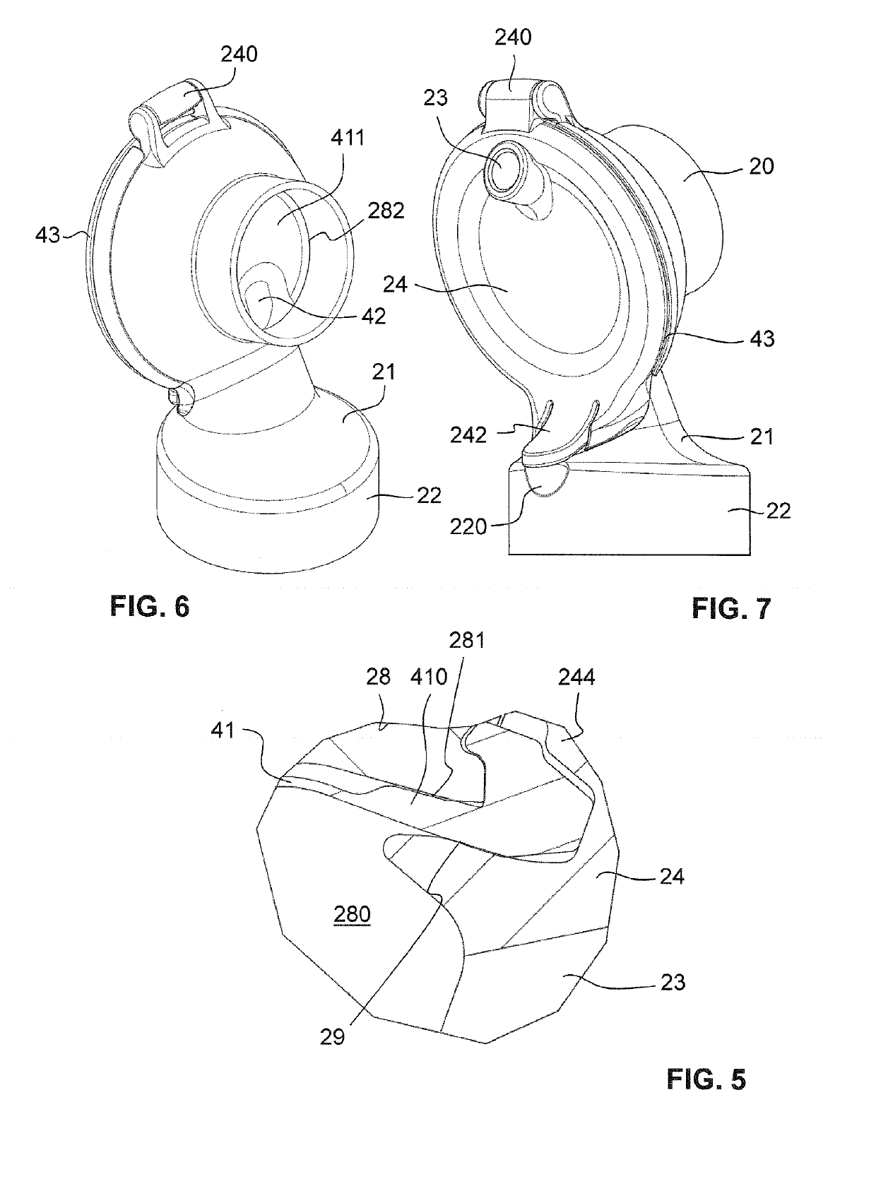 Adapter with media separating diaphragm for a breast shield