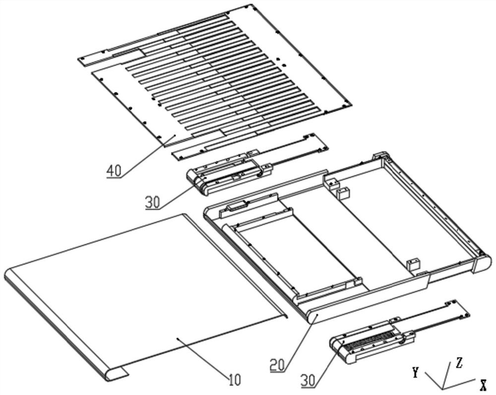 Pull-type display structure suitable for flexible scroll screen and electronic equipment