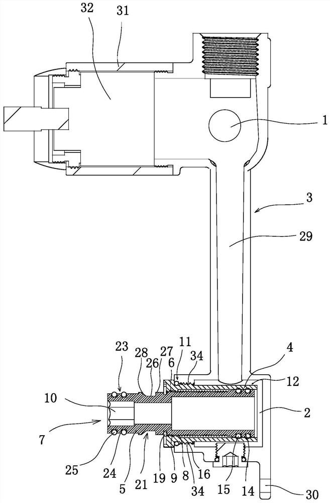Wall-in type concealed installation faucet component and installation method
