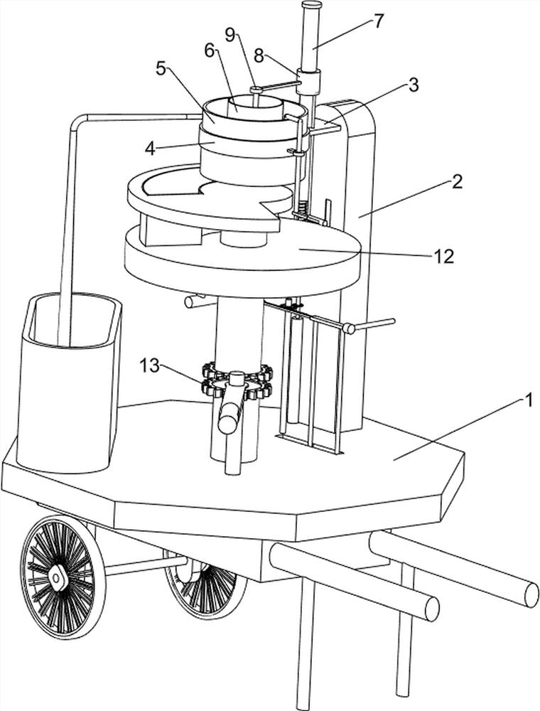 Device for separating fries according to sizes