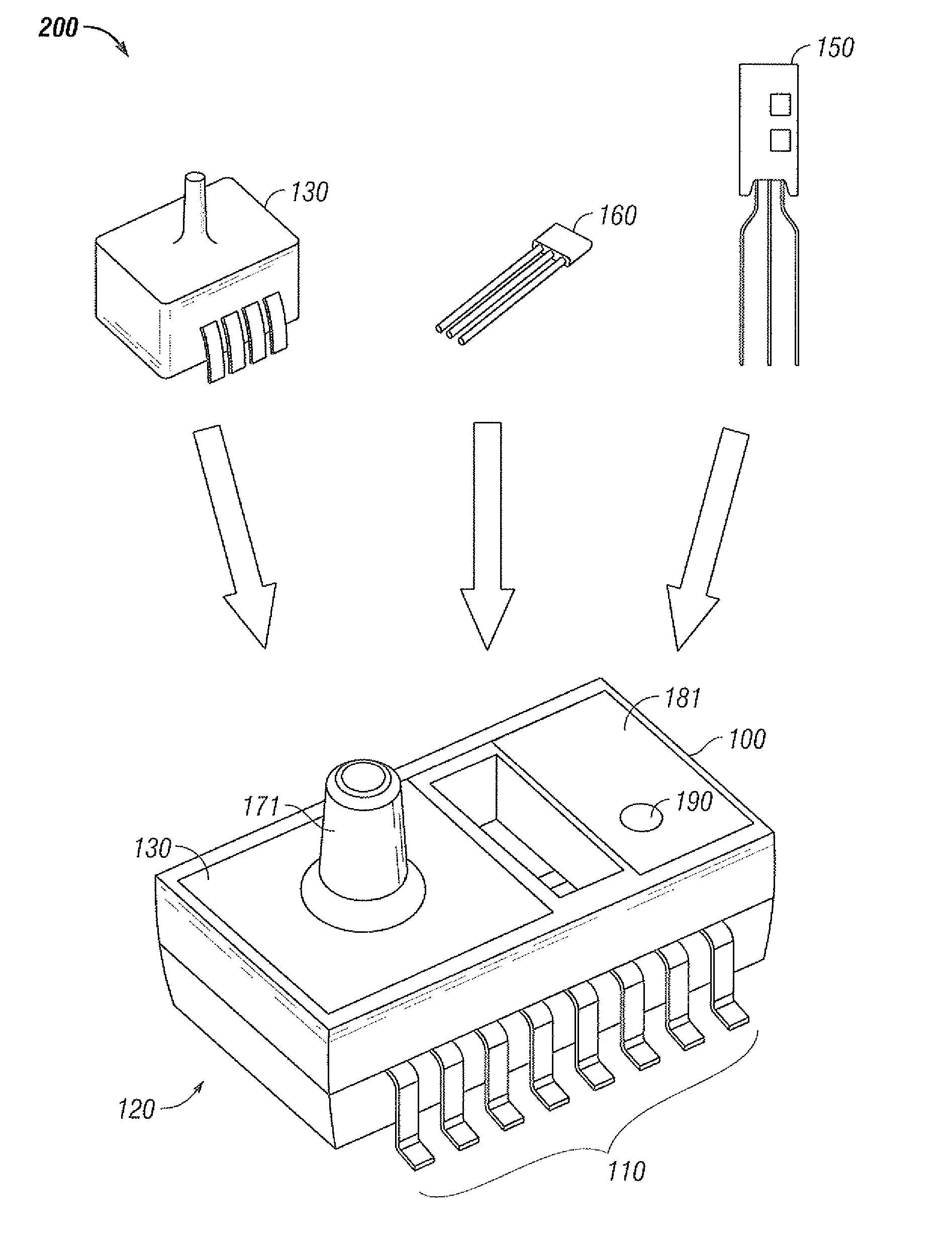 Integrated mechanical package design for combi sensor apparatus