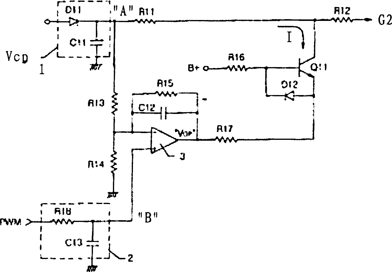 Circuit for controlling voltage of screen