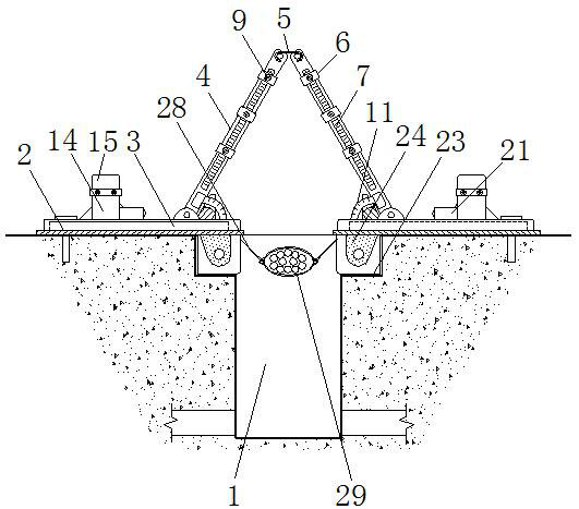 Pre-embedded warning type anti-stamping unloading protection mechanism for power cable