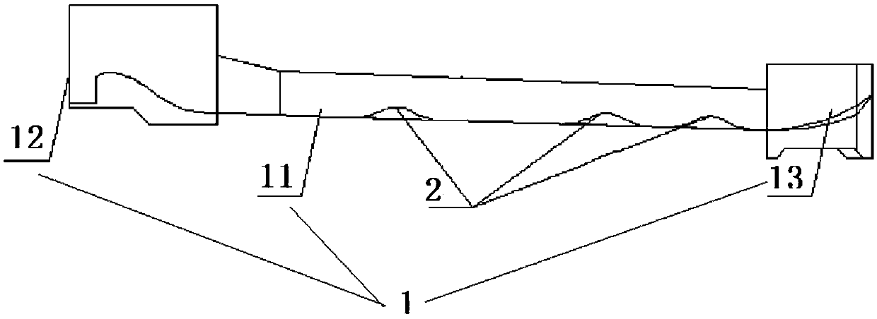 Energy-dissipation flow channel structure capable of reducing flow speed