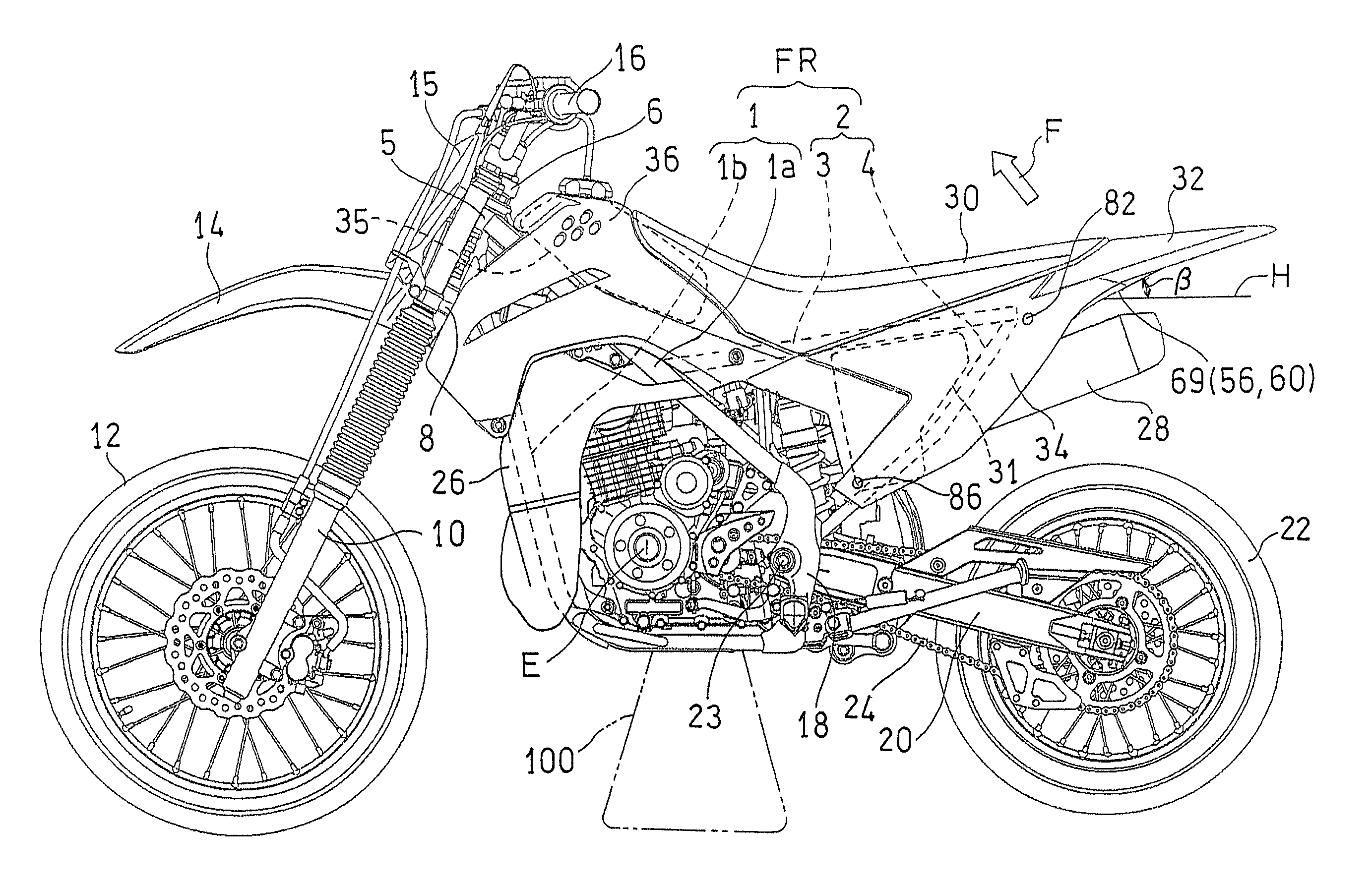 Motorcycle rear body structure
