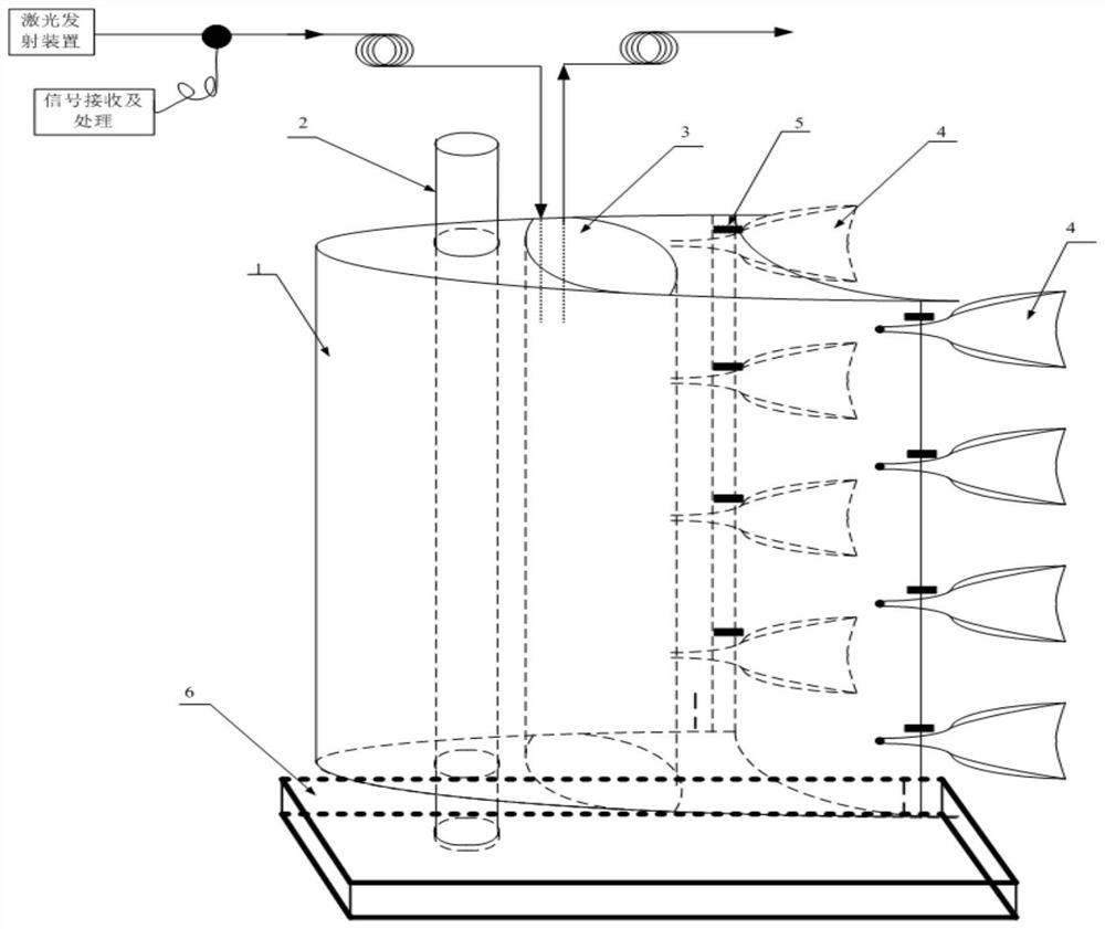 A measuring device for distributed optical fiber water body temperature and flow velocity distribution