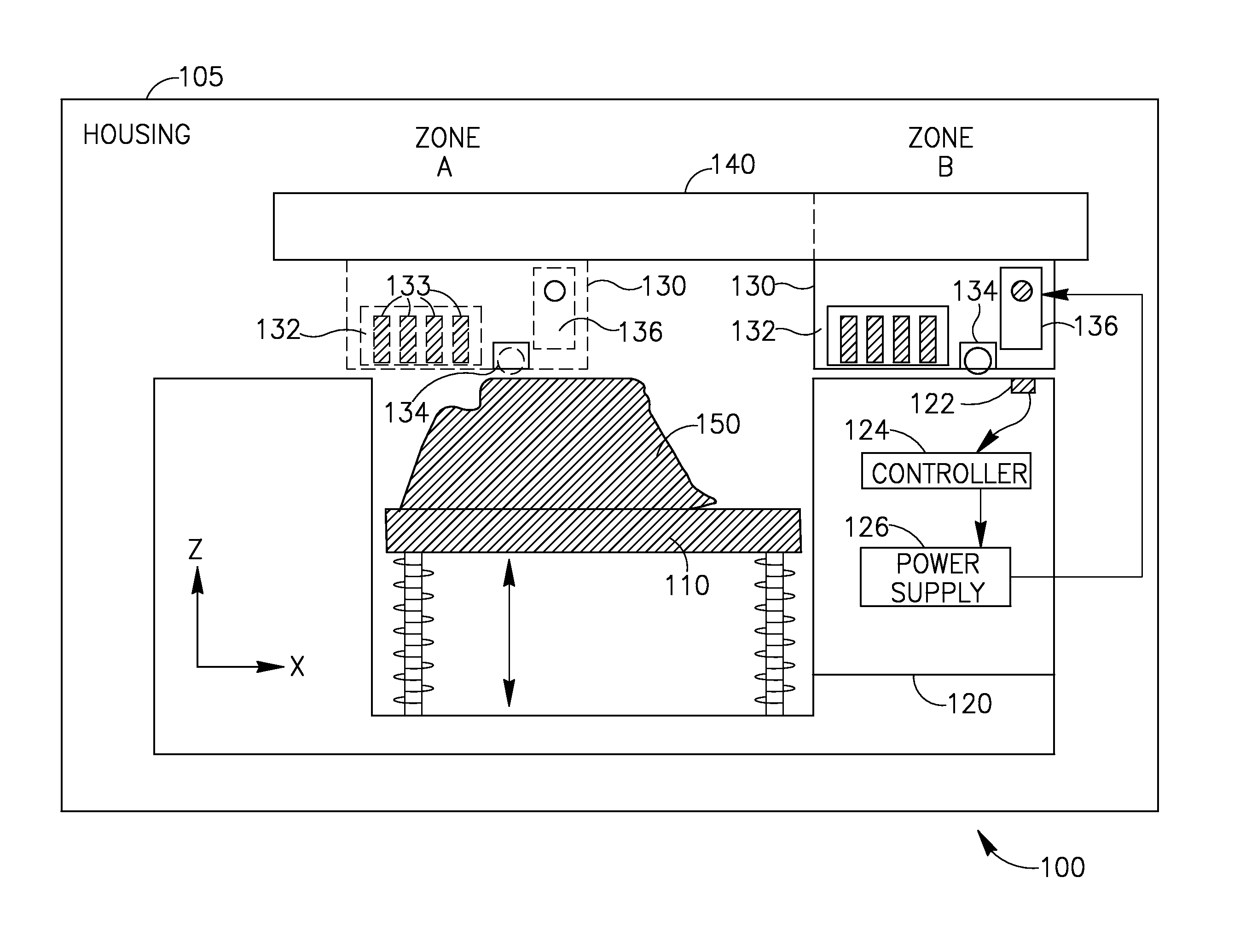 Method and apparatus for monitoring electro-magnetic radiation power in solid freeform fabrication systems