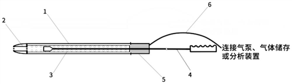 Solid-phase gap gas sampling rod