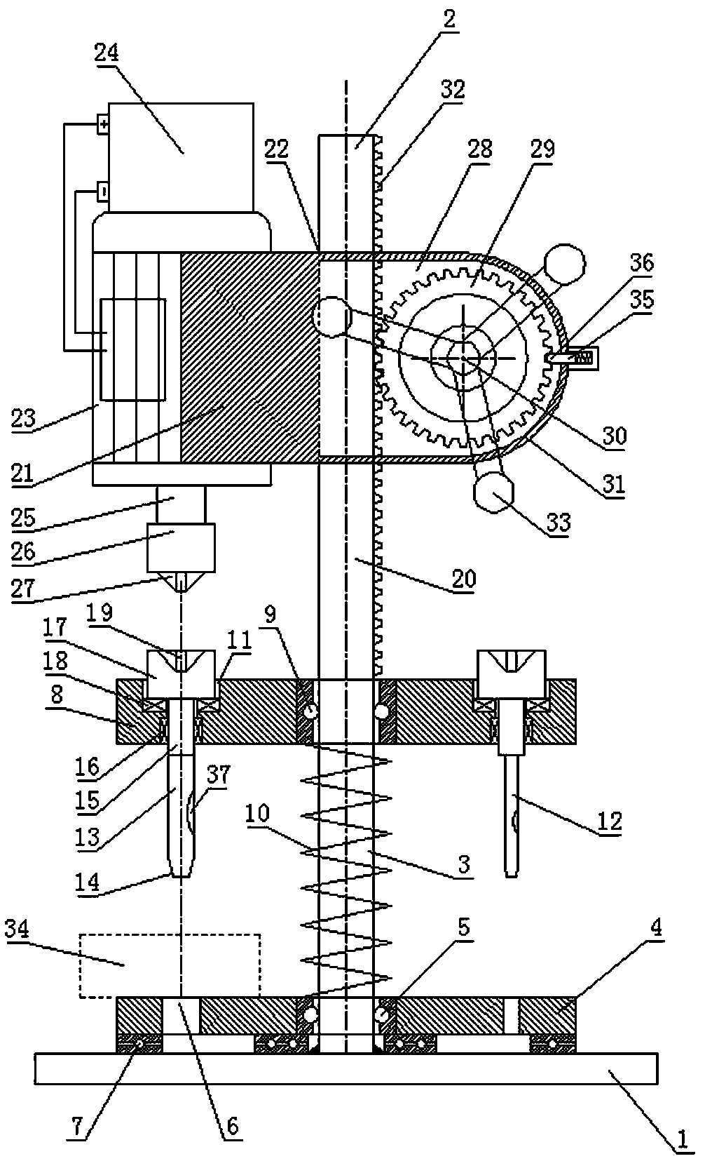 Drilling tool penetrating hole puncher