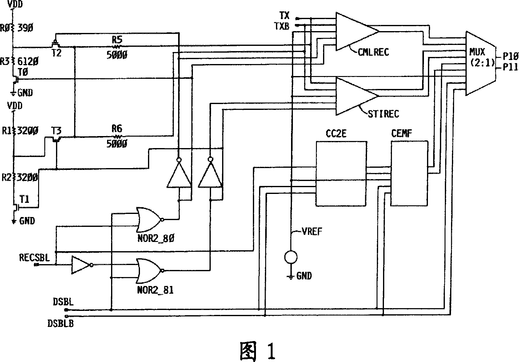 A differential signal interface circuit