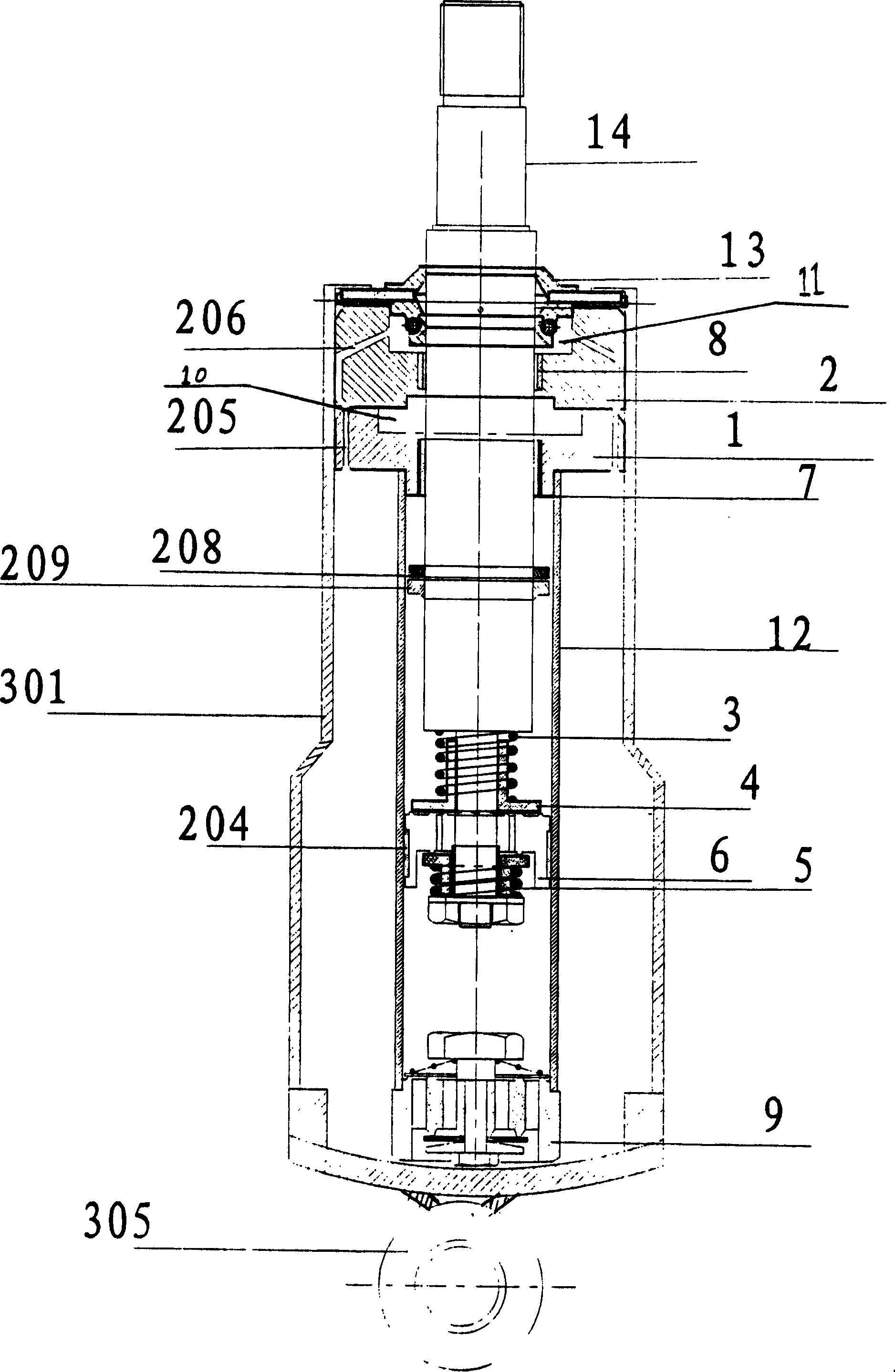 Damping device with two-rider for lubricating for automobile
