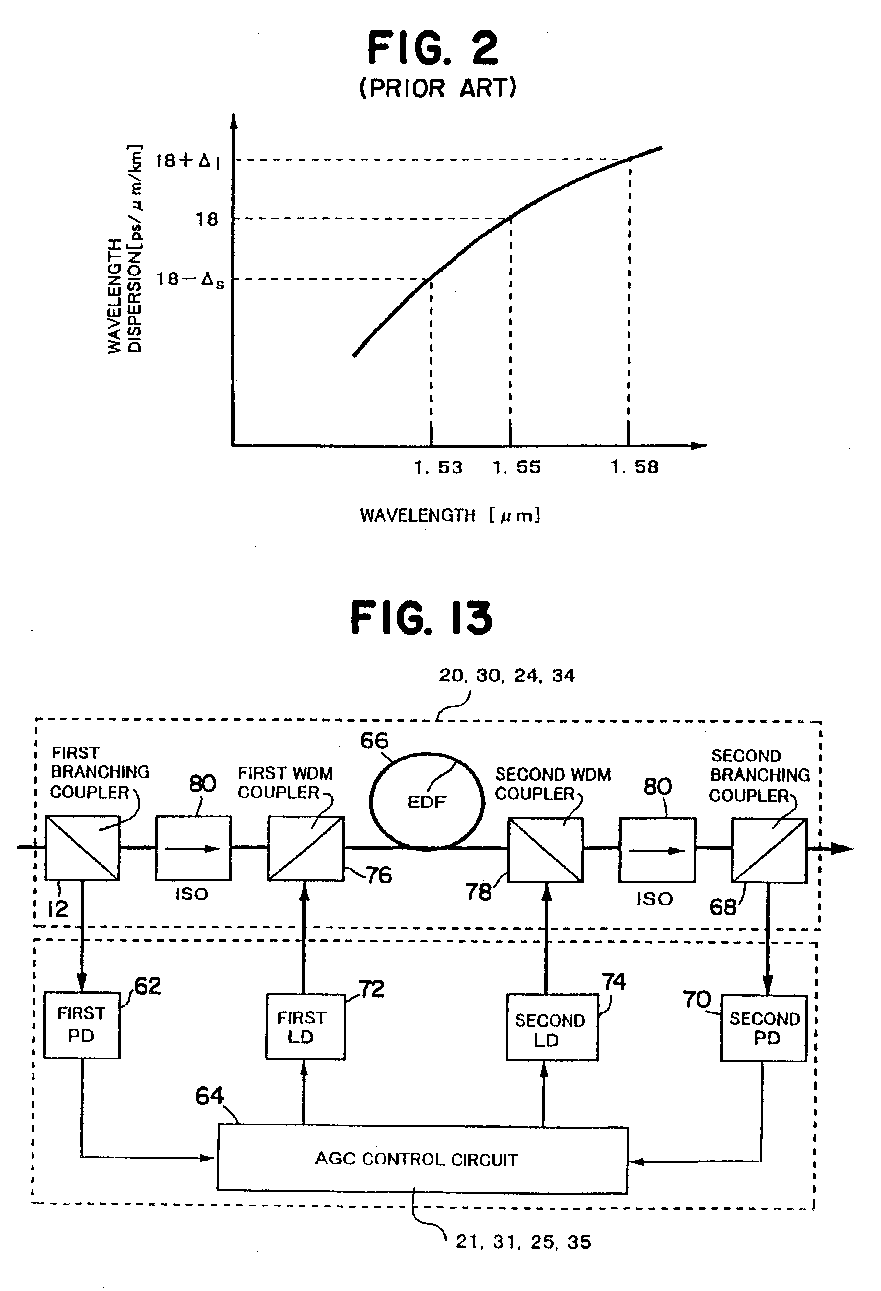 Optical amplifier for amplifying a wavelength division multiplexed (WDM) light including light in different wavelength bands