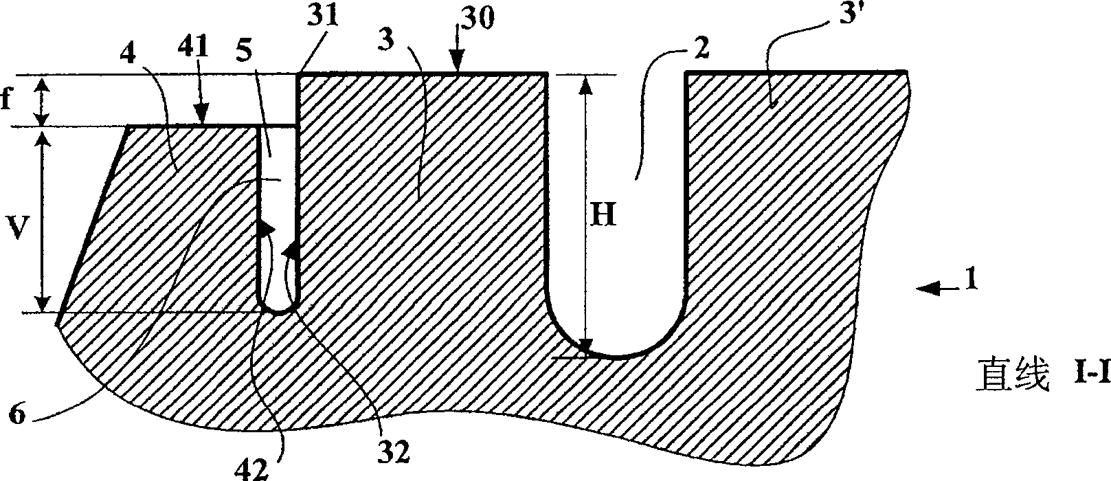 Protective element for a tread