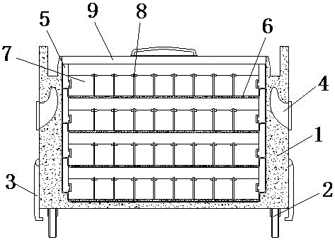 Machine part loading and transporting box