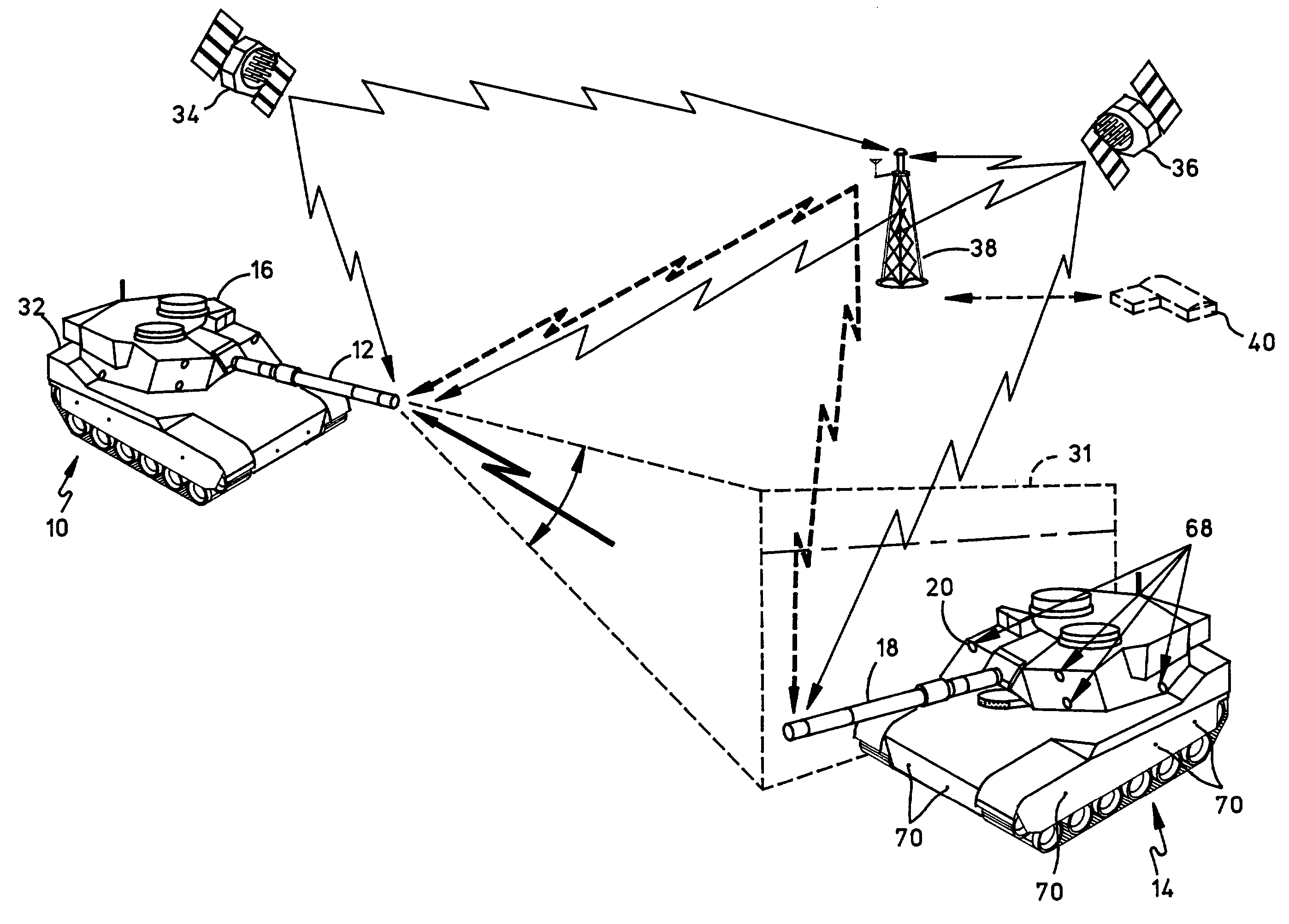 All-optical precision gunnery simulation (PGS) method and system