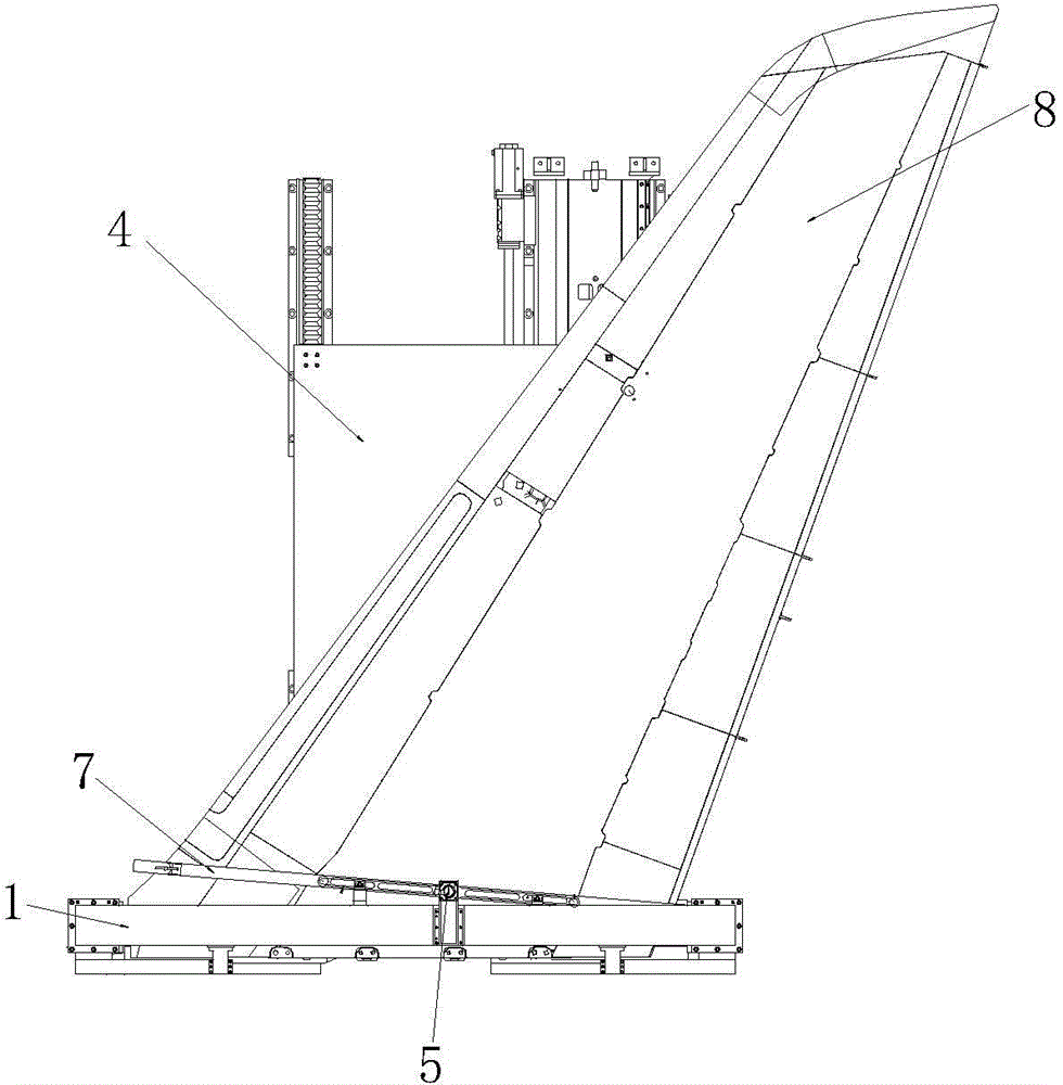 Clamp for processing vertical positioning surface of tail wing of airplane