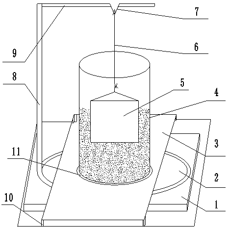 Liquid density detection device matched with analytical balance for use