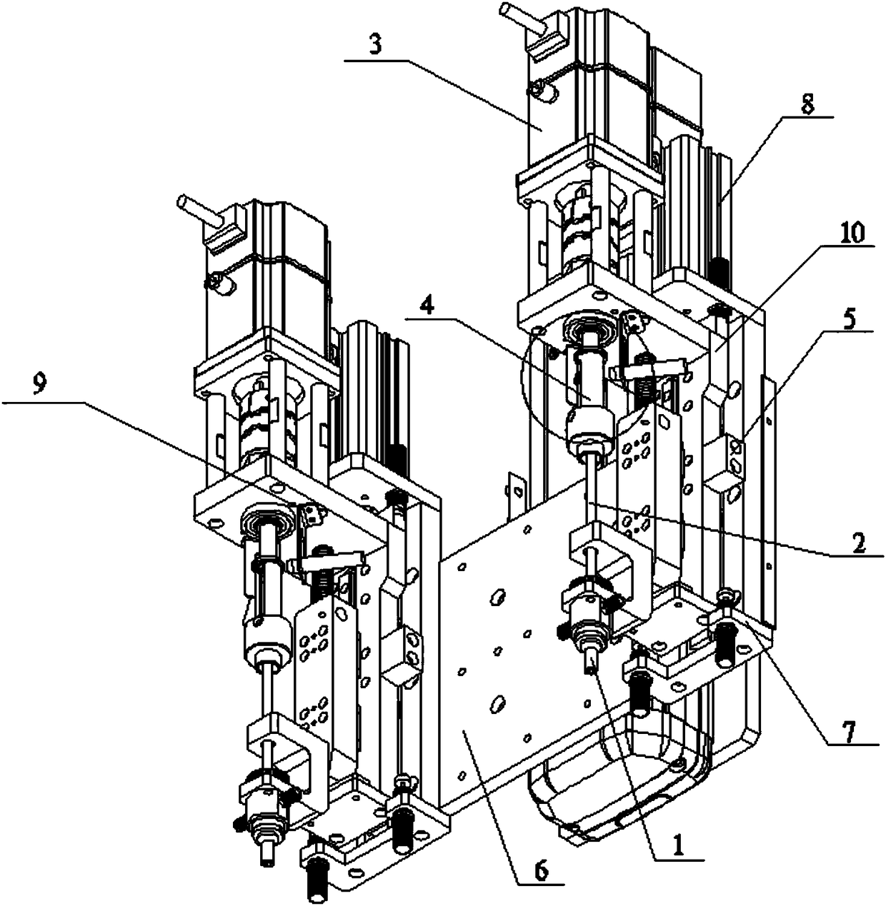 Adsorbing and pinching mechanism and screw machine comprising same