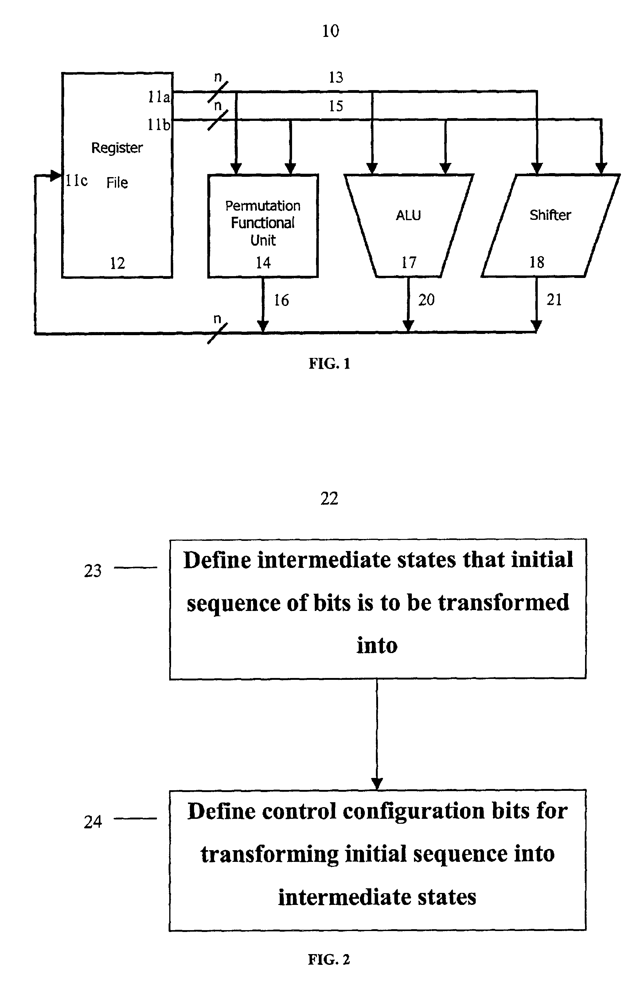 Method and system for performing permutations using permutation instructions based on modified omega and flip stages