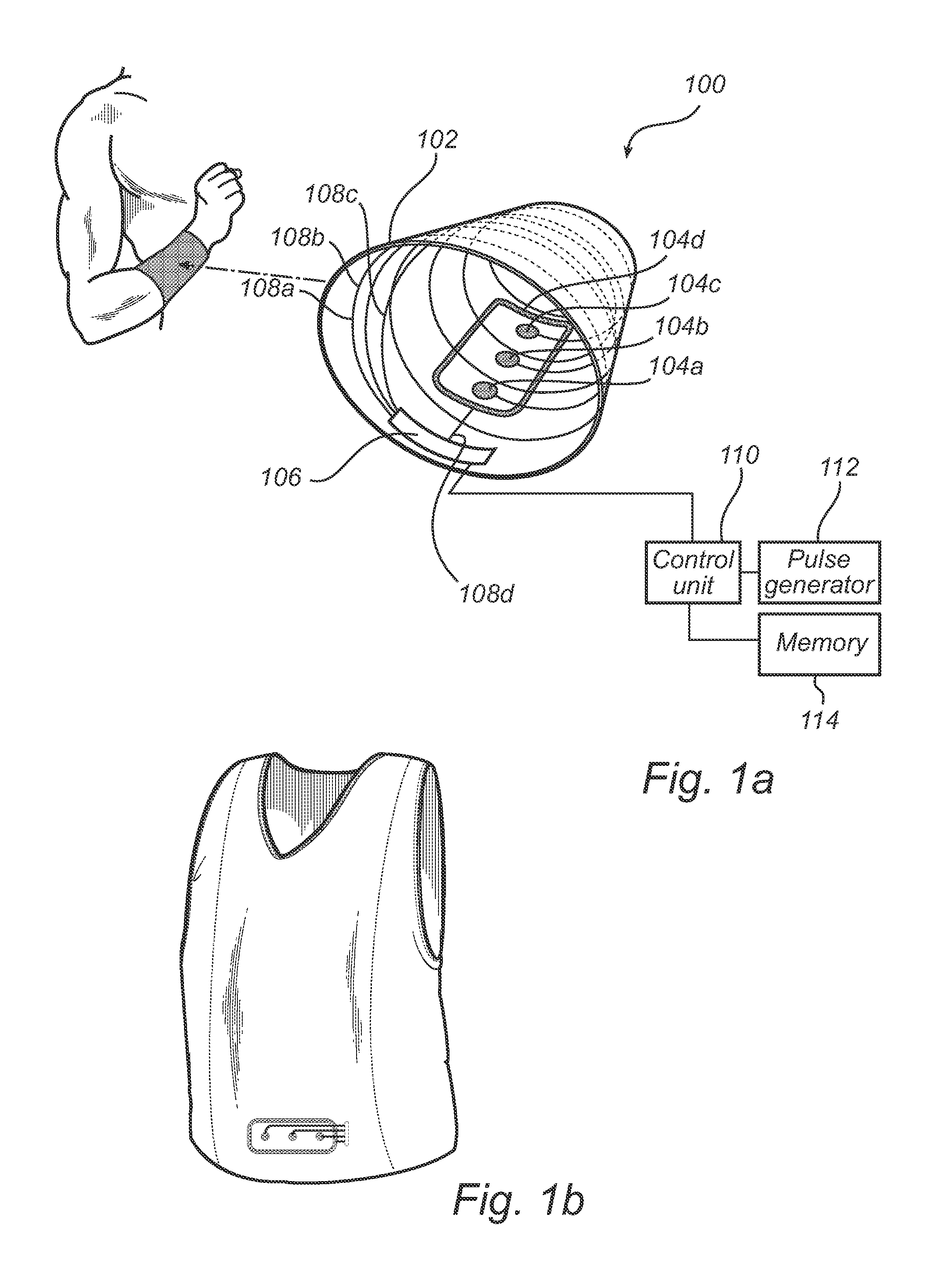 Wearable device and system for a tamper free electric stimulation of a body